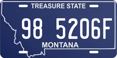 MT license plate 985206F