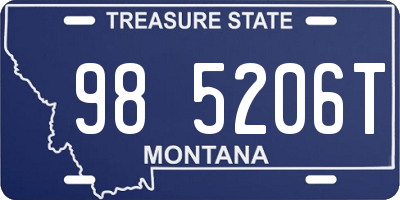 MT license plate 985206T