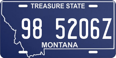 MT license plate 985206Z