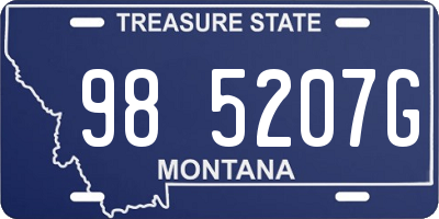 MT license plate 985207G