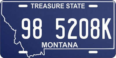 MT license plate 985208K