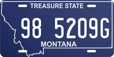 MT license plate 985209G