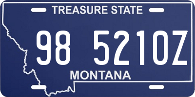 MT license plate 985210Z