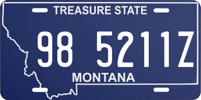 MT license plate 985211Z