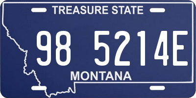 MT license plate 985214E