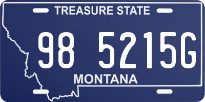 MT license plate 985215G