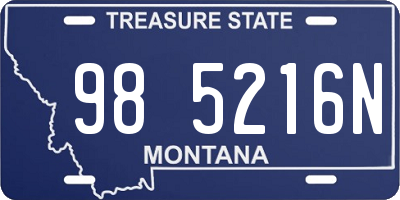 MT license plate 985216N