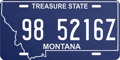 MT license plate 985216Z