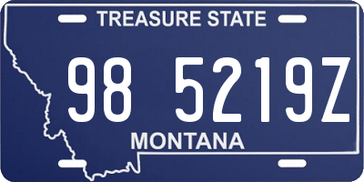 MT license plate 985219Z