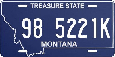 MT license plate 985221K