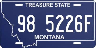 MT license plate 985226F