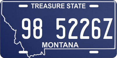 MT license plate 985226Z