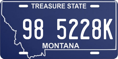 MT license plate 985228K
