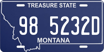 MT license plate 985232D