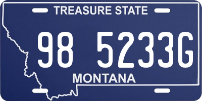 MT license plate 985233G