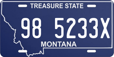 MT license plate 985233X