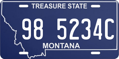 MT license plate 985234C