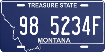 MT license plate 985234F