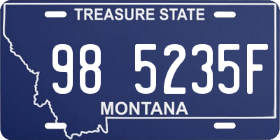 MT license plate 985235F