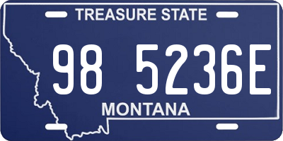MT license plate 985236E