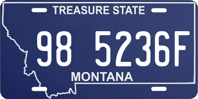 MT license plate 985236F