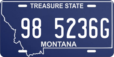 MT license plate 985236G