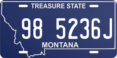 MT license plate 985236J