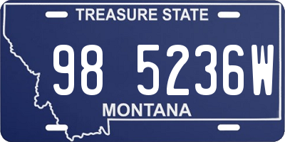 MT license plate 985236W