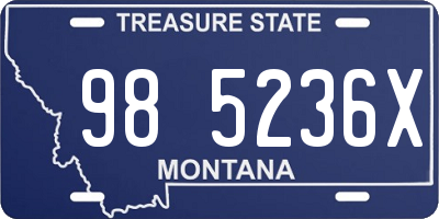 MT license plate 985236X