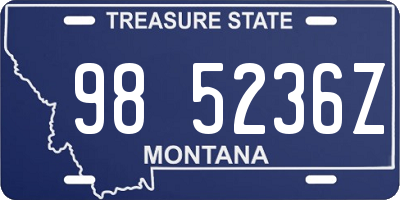 MT license plate 985236Z