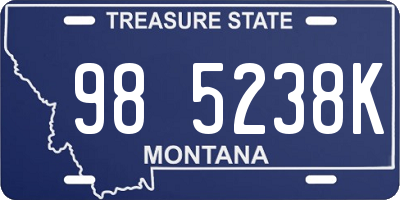 MT license plate 985238K