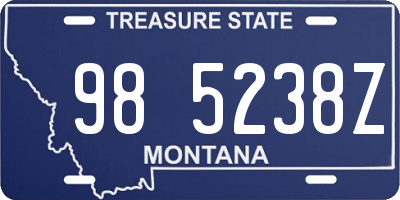MT license plate 985238Z