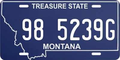 MT license plate 985239G