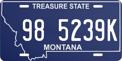 MT license plate 985239K