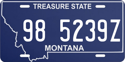 MT license plate 985239Z