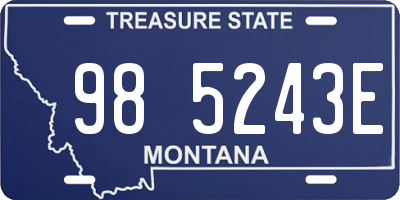 MT license plate 985243E