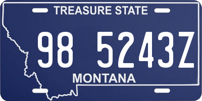 MT license plate 985243Z
