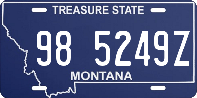 MT license plate 985249Z