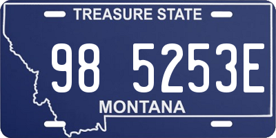 MT license plate 985253E