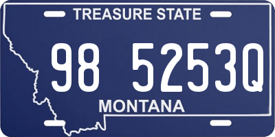 MT license plate 985253Q