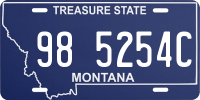 MT license plate 985254C