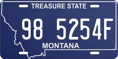 MT license plate 985254F