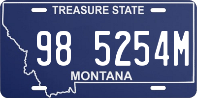 MT license plate 985254M