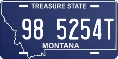 MT license plate 985254T