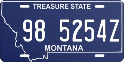 MT license plate 985254Z