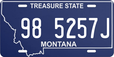 MT license plate 985257J