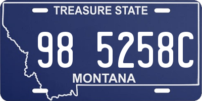 MT license plate 985258C
