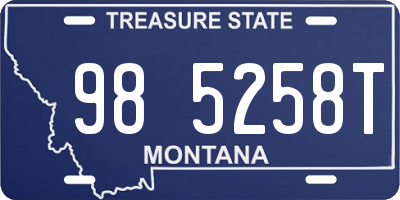 MT license plate 985258T