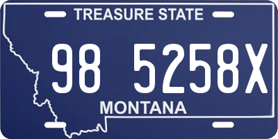 MT license plate 985258X