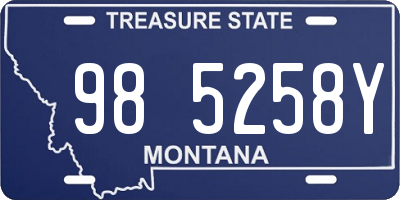 MT license plate 985258Y